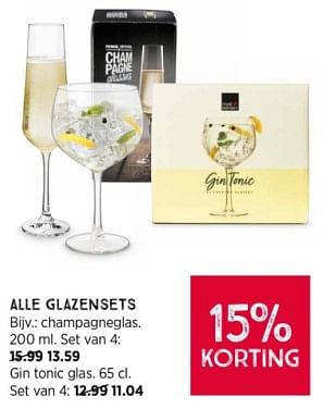 Promoties Glazenset gin tonic glas - Huismerk - Xenos - Geldig van 10/12/2023 tot 24/12/2023 bij Xenos