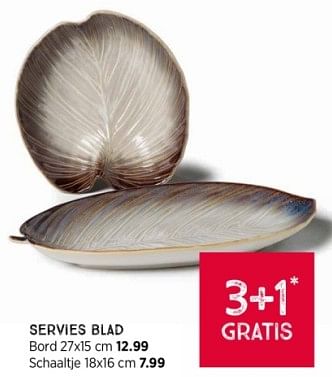 Promoties Servies blad schaaltje - Huismerk - Xenos - Geldig van 10/12/2023 tot 24/12/2023 bij Xenos