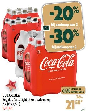 Promoties Coca-cola regular, zero, light of zero cafeïnevrij - Coca Cola - Geldig van 13/12/2023 tot 19/12/2023 bij Louis Delhaize
