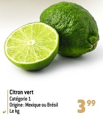 Promotions Citron vert - Produit maison - Match - Valide de 06/12/2023 à 31/12/2023 chez Match