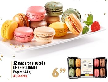 Promotions 12 macarons sucrés chef gourmet - Chef Gourmet - Valide de 06/12/2023 à 31/12/2023 chez Match