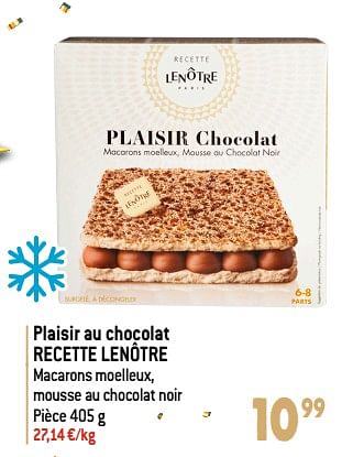 Promotions Plaisir au chocolat recette lenôtre - Lenôtre - Valide de 06/12/2023 à 31/12/2023 chez Match
