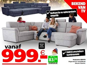 Promoties Hoeksalon benito - Huismerk - Seats and Sofas - Geldig van 18/12/2023 tot 26/12/2023 bij Seats and Sofas