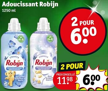 Promotions Adoucissant robijn - Robijn - Valide de 12/12/2023 à 24/12/2023 chez Kruidvat