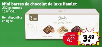 Promotions Mini barres de chocolat de luxe hamlet - Hamlet - Valide de 12/12/2023 à 24/12/2023 chez Kruidvat