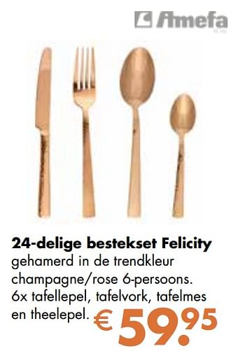 Promoties 24-delige bestekset felicity - Amefa - Geldig van 06/12/2023 tot 26/12/2023 bij Europoint