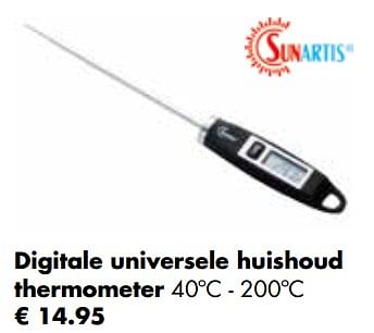 Promoties Digitale universele huishoud thermometer - Sunartis - Geldig van 06/12/2023 tot 26/12/2023 bij Europoint