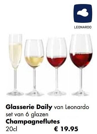 Promoties Glasserie daily champagneflutes - Leonardo - Geldig van 06/12/2023 tot 26/12/2023 bij Europoint