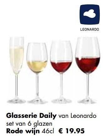Promoties Glasserie daily rode wijn - Leonardo - Geldig van 06/12/2023 tot 26/12/2023 bij Europoint