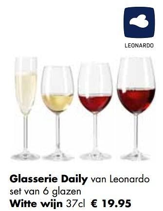 Promoties Glasserie daily witte wijn - Leonardo - Geldig van 06/12/2023 tot 26/12/2023 bij Europoint