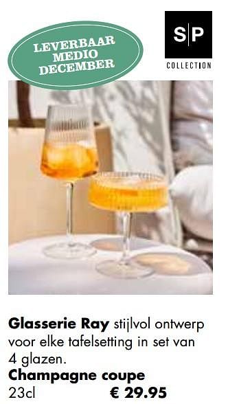 Promoties Glasserie ray champagne coupe - Salt & Pepper - Geldig van 06/12/2023 tot 26/12/2023 bij Europoint