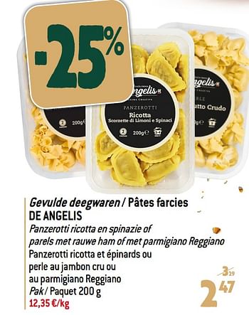 Promoties Gevulde deegwaren - pâtes farcies de angelis - de Angelis - Geldig van 13/12/2023 tot 19/12/2023 bij Match