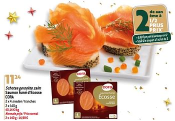 Promoties Schotse gerookte zalm saumon fumé d’ecosse cora - Huismerk - Match - Geldig van 13/12/2023 tot 19/12/2023 bij Match