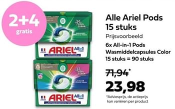 Promoties All-in-1 pods wasmiddelcapsules color - Ariel - Geldig van 10/12/2023 tot 24/12/2023 bij Plein