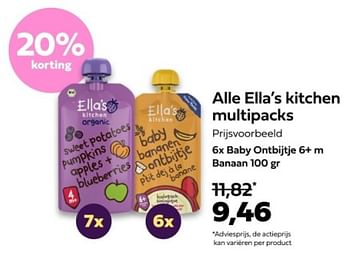Promoties Baby ontbijtje 6+ m banaan - Ella’s kitchen - Geldig van 10/12/2023 tot 24/12/2023 bij Plein