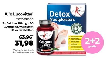 Promoties Calcium 500mg + d3 20 mcg kauwtabletten - Lucovitaal - Geldig van 10/12/2023 tot 24/12/2023 bij Plein