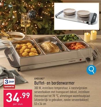 Promoties Ambiano buffet- en bordenwarmer - Ambiano - Geldig van 20/12/2023 tot 29/12/2023 bij Aldi