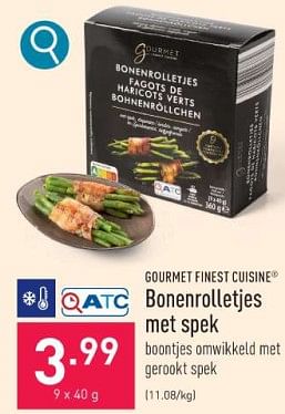 Promoties Bonenrolletjes met spek - Gourmet Finest Cuisine - Geldig van 18/12/2023 tot 29/12/2023 bij Aldi