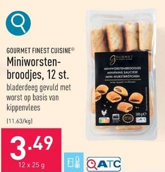 Promoties Miniworstenbroodjes - Gourmet Finest Cuisine - Geldig van 18/12/2023 tot 29/12/2023 bij Aldi