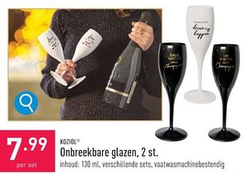 Promoties Onbreekbare glazen - koziol - Geldig van 20/12/2023 tot 29/12/2023 bij Aldi