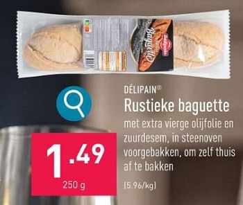 Promoties Rustieke baguette - Delipain - Geldig van 18/12/2023 tot 29/12/2023 bij Aldi