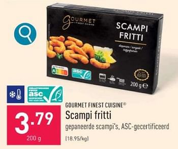 Promoties Scampi fritti - Gourmet Finest Cuisine - Geldig van 18/12/2023 tot 29/12/2023 bij Aldi