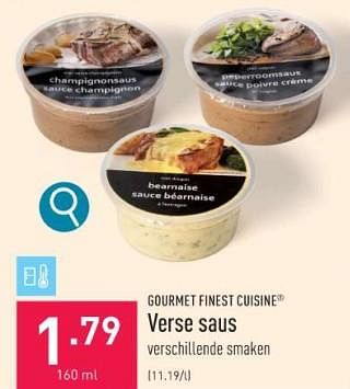 Promoties Verse saus - Gourmet Finest Cuisine - Geldig van 18/12/2023 tot 29/12/2023 bij Aldi