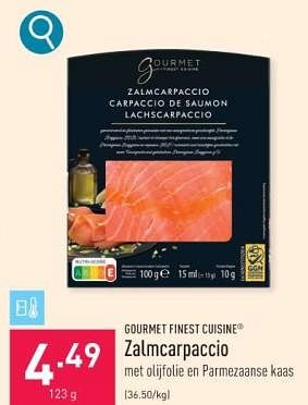 Promoties Zalmcarpaccio - Gourmet Finest Cuisine - Geldig van 18/12/2023 tot 29/12/2023 bij Aldi