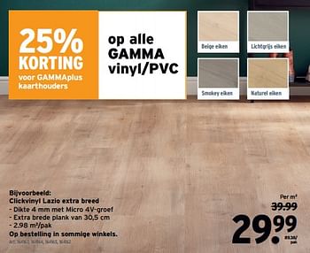 Promoties Clickvinyl lazio extra breed - Gamma - Geldig van 13/12/2023 tot 19/12/2023 bij Gamma