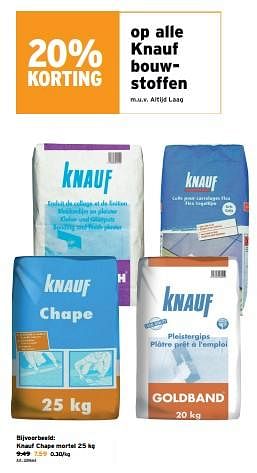 Promoties Knauf chape mortel - Knauf - Geldig van 13/12/2023 tot 19/12/2023 bij Gamma