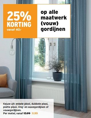 Promoties Maatwerk vouw gordijnen - Huismerk - Gamma - Geldig van 13/12/2023 tot 19/12/2023 bij Gamma