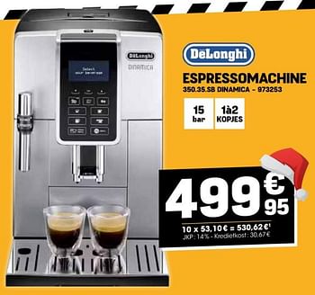 Promoties Delonghi espressomachine 350.35.sb dinamica - Delonghi - Geldig van 14/12/2023 tot 20/12/2023 bij Electro Depot
