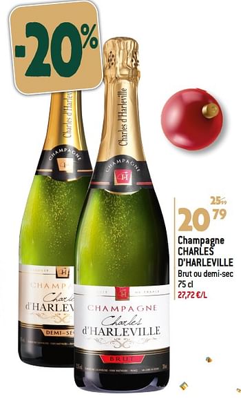Promotions Champagne charles d’harleville - Champagne - Valide de 13/12/2023 à 19/12/2023 chez Match