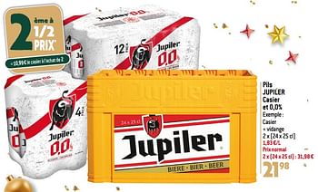 Promotions Pils jupiler casier et 0,0% - Jupiler - Valide de 13/12/2023 à 19/12/2023 chez Match