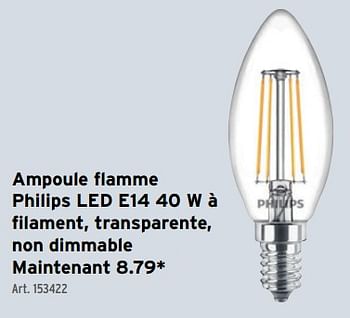 Promotions Ampoule flamme philips led e14 - Philips - Valide de 13/12/2023 à 19/12/2023 chez Gamma