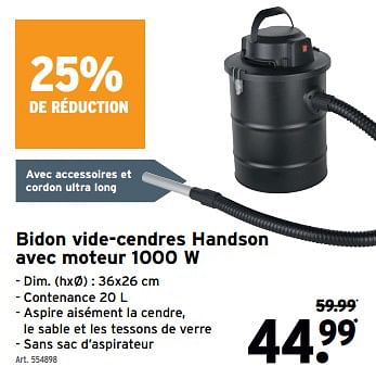 Promotions Bidon vide-cendres handson avec moteur - Handson - Valide de 13/12/2023 à 19/12/2023 chez Gamma