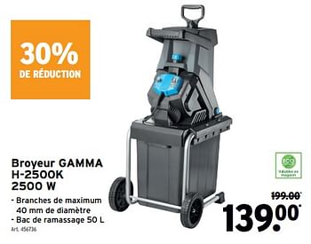 Promotions Broyeur gamma h-2500k - Gamma - Valide de 13/12/2023 à 19/12/2023 chez Gamma