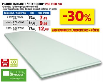 Promotions Plaque isolante styrodur - Styrodur - Valide de 13/12/2023 à 24/12/2023 chez Hubo