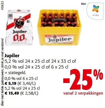 Promotions Jupiler 5,2 % vol of 0,0 % vol - Jupiler - Valide de 13/12/2023 à 31/12/2023 chez Colruyt