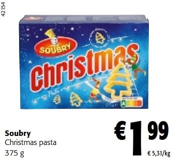 Promoties Soubry christmas pasta - Soubry - Geldig van 13/12/2023 tot 31/12/2023 bij Colruyt