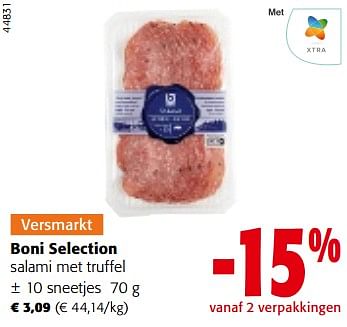 Promoties Boni selection salami met truffel - Boni - Geldig van 13/12/2023 tot 31/12/2023 bij Colruyt