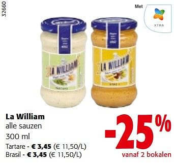 Promoties La william alle sauzen - La William - Geldig van 13/12/2023 tot 31/12/2023 bij Colruyt