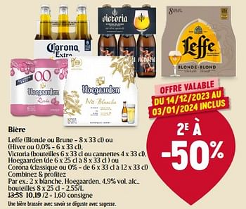 Promotions Bière blanche, hoegaarden - Hoegaarden - Valide de 14/12/2023 à 20/12/2023 chez Delhaize
