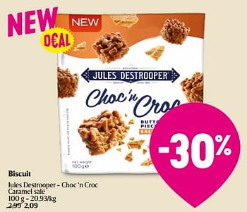 Promotions Biscuit jules destrooper - choc ‘n croc caramel salé - Jules Destrooper - Valide de 14/12/2023 à 20/12/2023 chez Delhaize