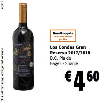 Promoties Los condes gran reserva 2017-2018 d.o. pla de bages - spanje - Rode wijnen - Geldig van 13/12/2023 tot 31/12/2023 bij Colruyt