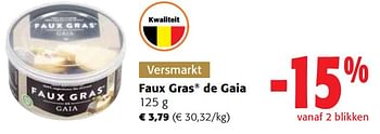 Promoties Faux gras de gaia - Gaia - Geldig van 13/12/2023 tot 31/12/2023 bij Colruyt