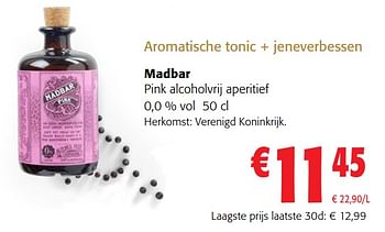 Promoties Madbar pink alcoholvrij aperitief - Madbar - Geldig van 13/12/2023 tot 31/12/2023 bij Colruyt