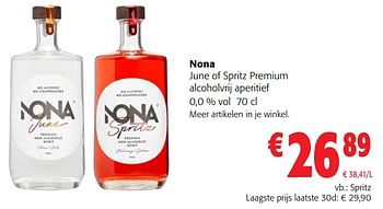 Promoties Nona spritz premium alcoholvrij aperitief - Nona - Geldig van 13/12/2023 tot 31/12/2023 bij Colruyt
