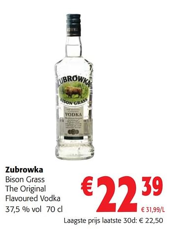 Promoties Zubrowka bison grass the original flavoured vodka - Zubrowka - Geldig van 13/12/2023 tot 31/12/2023 bij Colruyt