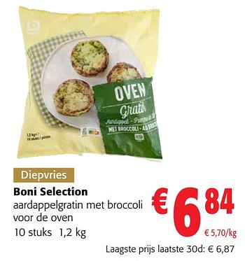 Promoties Boni selection aardappelgratin met broccoli voor de oven - Boni - Geldig van 13/12/2023 tot 31/12/2023 bij Colruyt